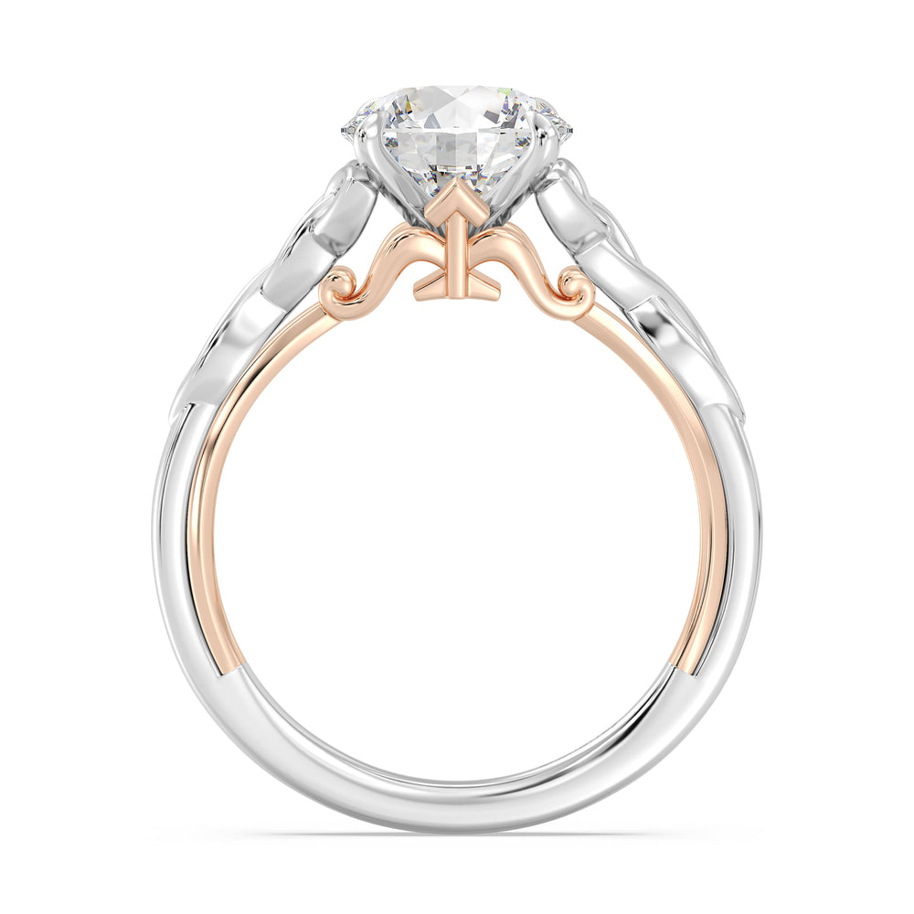 Enchanted Star Lab Grown Diamond And 14K Gold Disney Princess Merida Celtic Solitaire Engagement Ring with White/Rose Cut Diamond in 14KT Round view 3
