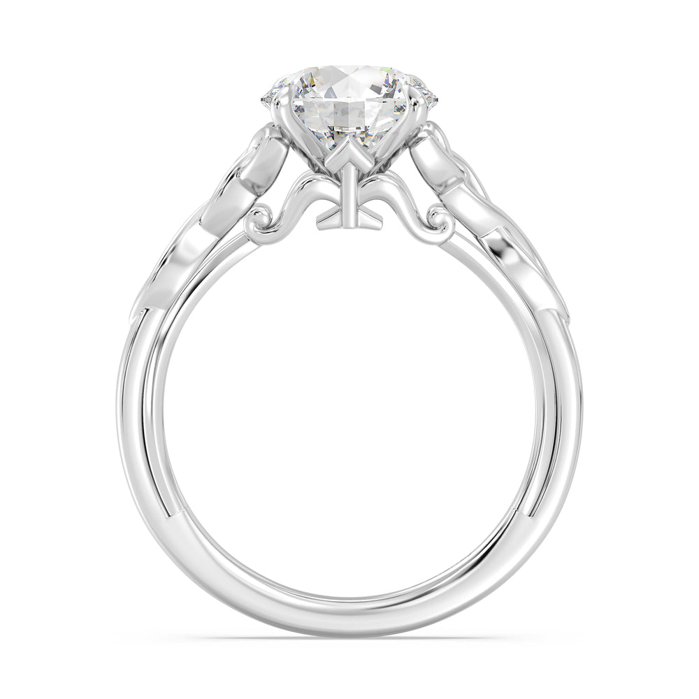 Enchanted Star Lab Grown Diamond And 14K Gold Disney Princess Merida Celtic Solitaire Engagement Ring with White Cut Diamond in 14KT Round view 3
