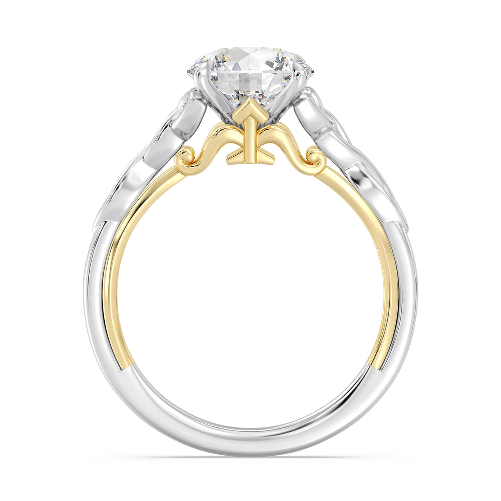 Enchanted Star Lab Grown Diamond And 14K Gold Disney Princess Merida Celtic Solitaire Engagement Ring with White/Yellow Cut Diamond in 14KT Round view 3
