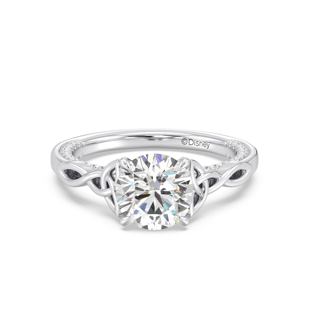 Enchanted Star Lab Grown Diamond And 14K Gold Merida Celtic Hidden Pavé Engagement Ring with White/Yellow Cut Diamond in 14KT Round view 2

