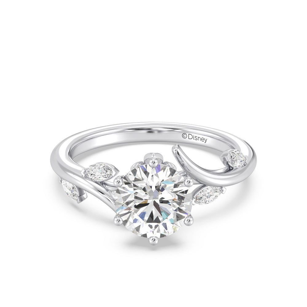 Enchanted Star Lab Grown Diamond And 14K Gold Disney Princess Rapunzel Classic Vine Engagement Ring with White Cut Diamond in 14KT Round view 2
