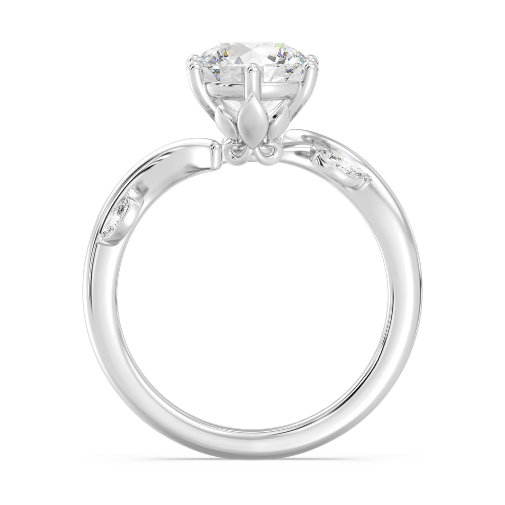 Enchanted Star Lab Grown Diamond And 14K Gold Disney Princess Rapunzel Classic Vine Engagement Ring with White Cut Diamond in 14KT Round view 3
