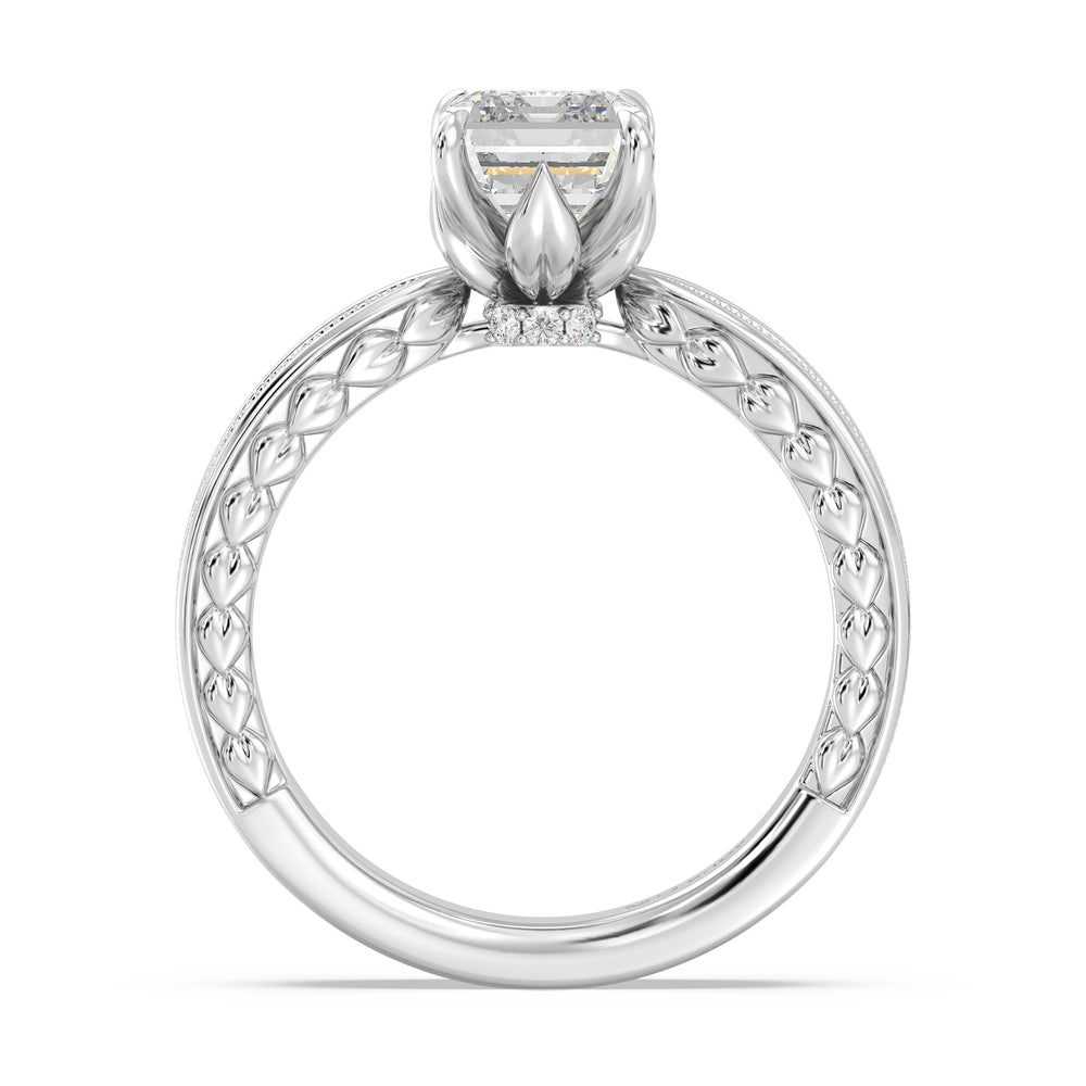 Enchanted Star Lab Grown Diamond And 14K Gold Disney Princess Anna Vintage Engagement Ring with White Cut Diamond in 14KT Emerald view 3
