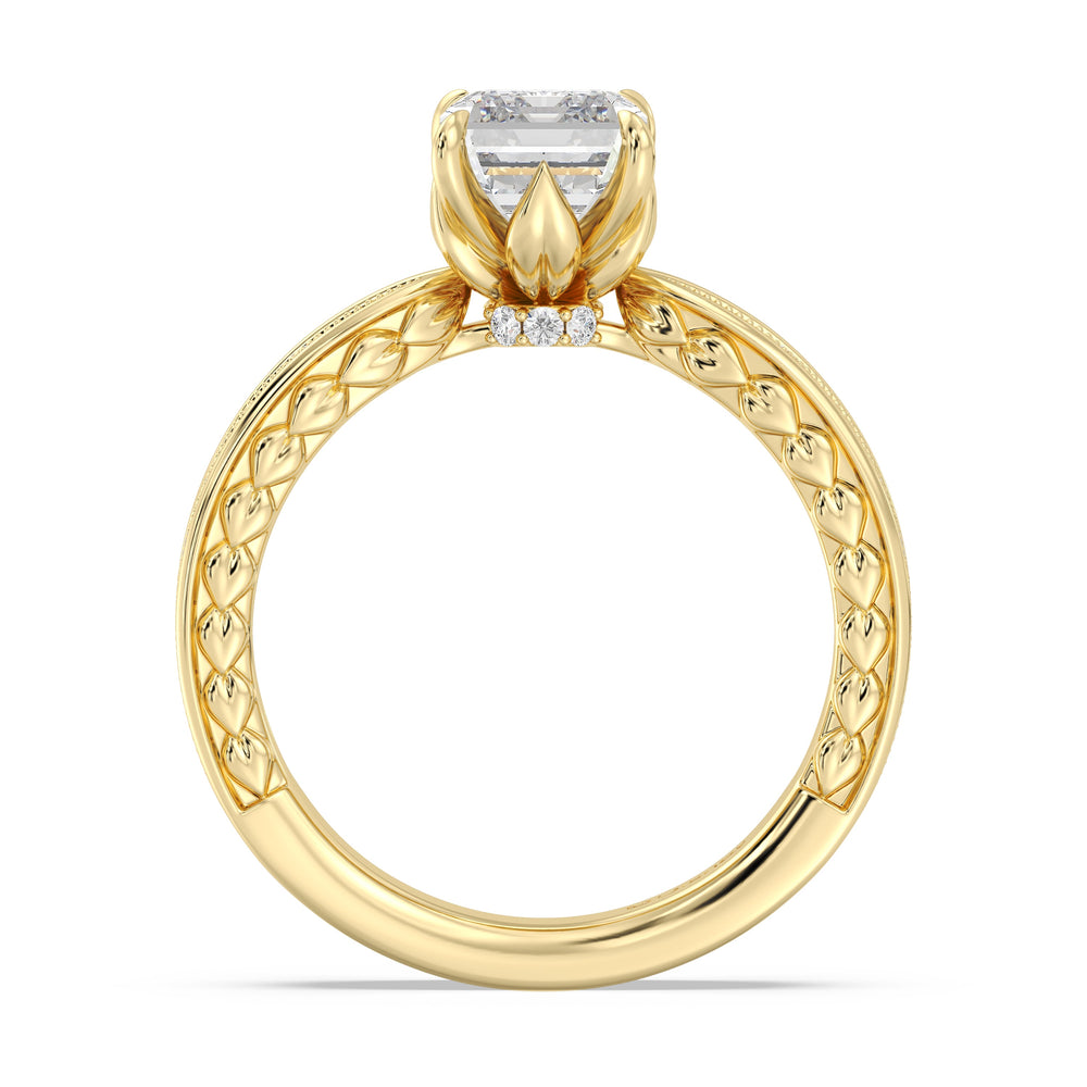 Enchanted Star Lab Grown Diamond And 14K Gold Disney Princess Anna Vintage Engagement Ring with Yellow Cut Diamond in 14KT Emerald view 3
