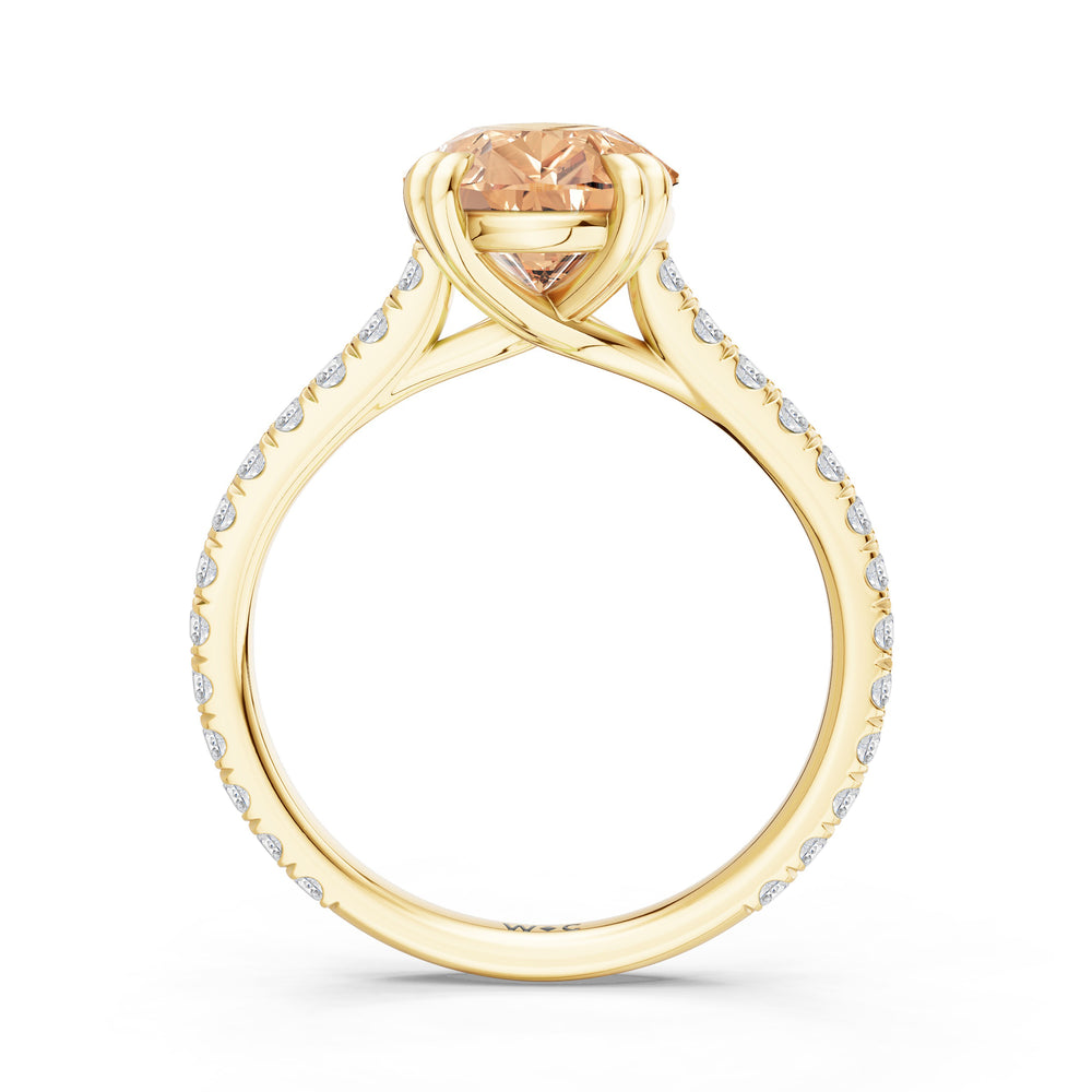 The Arden Ring with 12X8 MM Cut Diamond in 14KT Yellow Gold view 2
