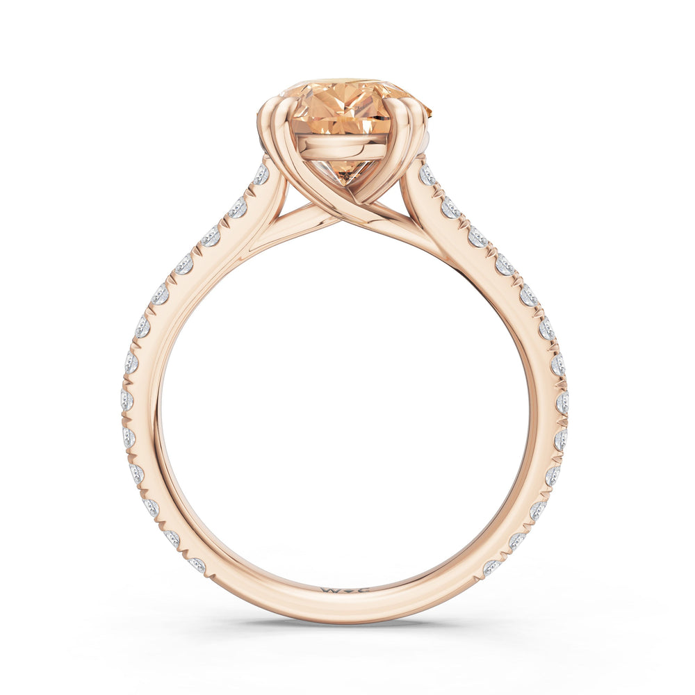 The Arden Ring with Created Morganite Cut Diamond in 14KT Rose Gold view 2
