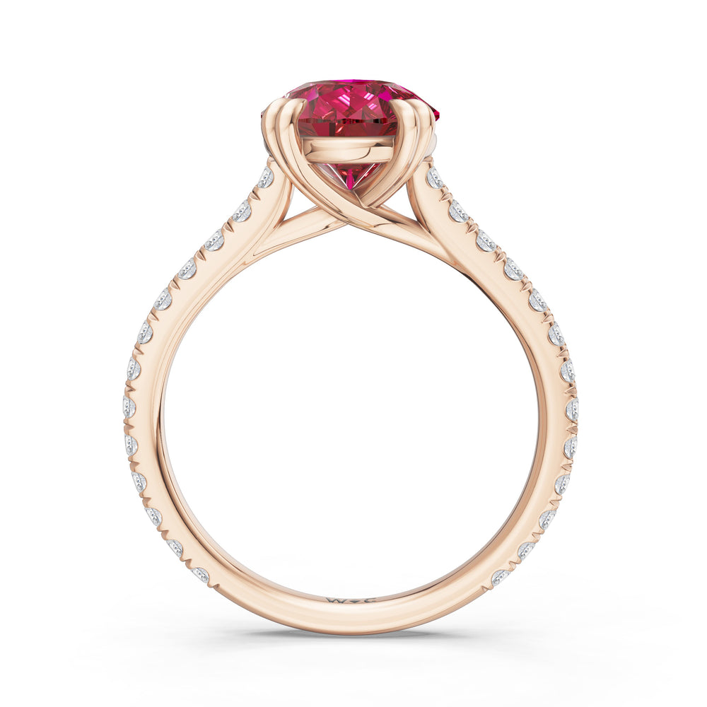 The Arden Ring with 12X8 MM Cut Diamond in 14KT Rose Gold view 2
