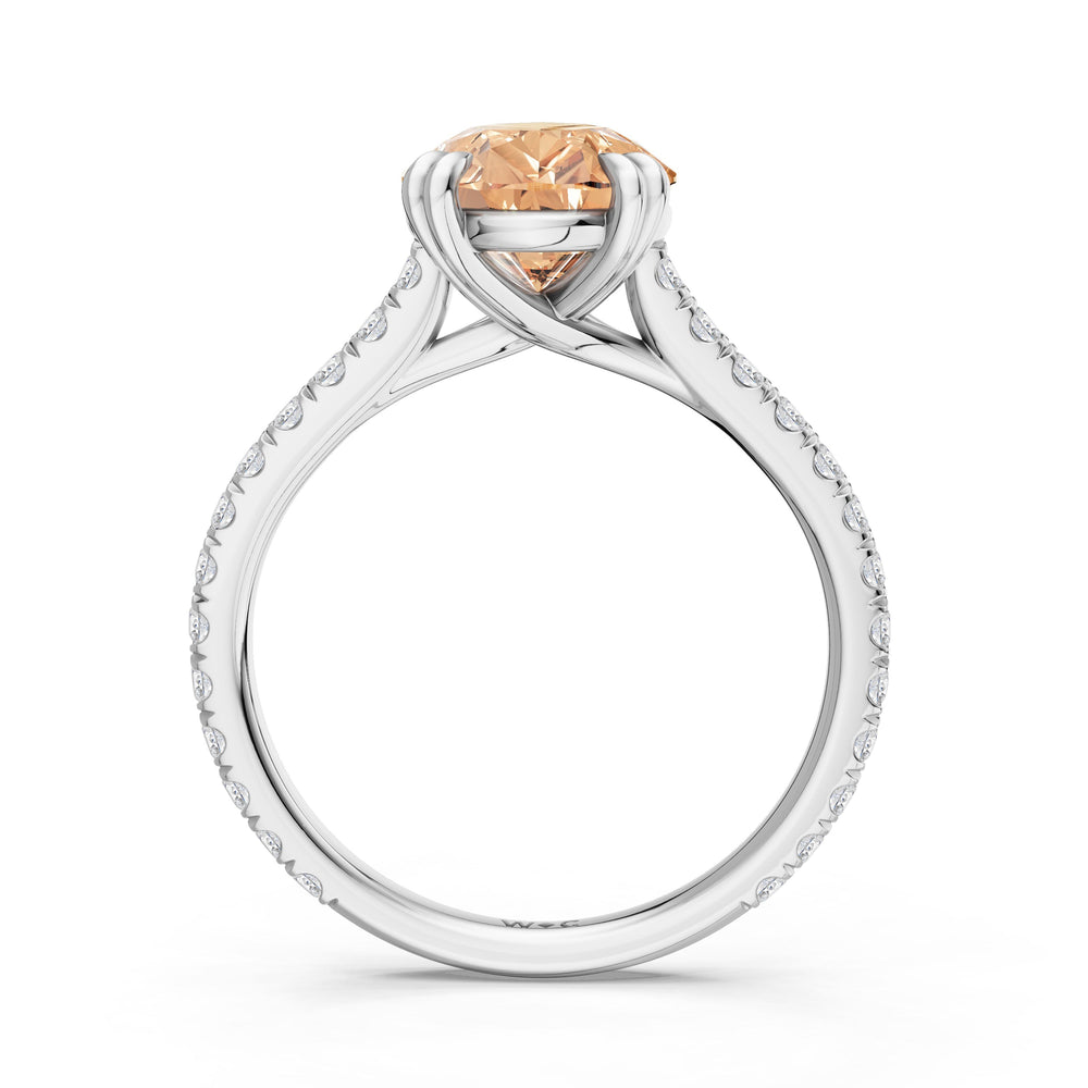 The Arden Ring with Created Morganite Cut Diamond in 14KT Platinum view 2
