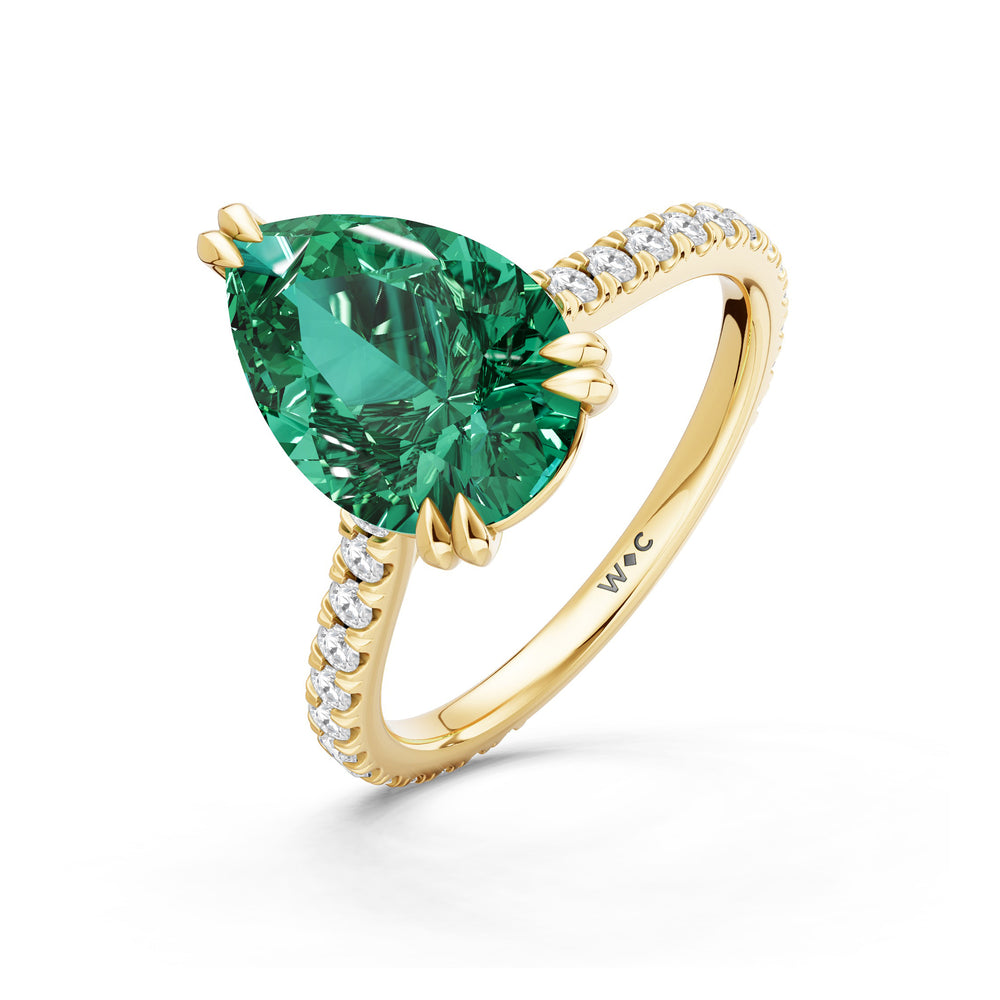 The Arden Ring with 12X8 MM Cut Diamond in 14KT Yellow Gold view 3
