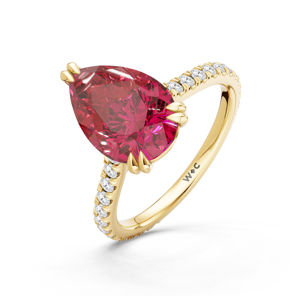 The Arden Ring with 12X8 MM Cut Diamond in 14KT Yellow Gold view 3
