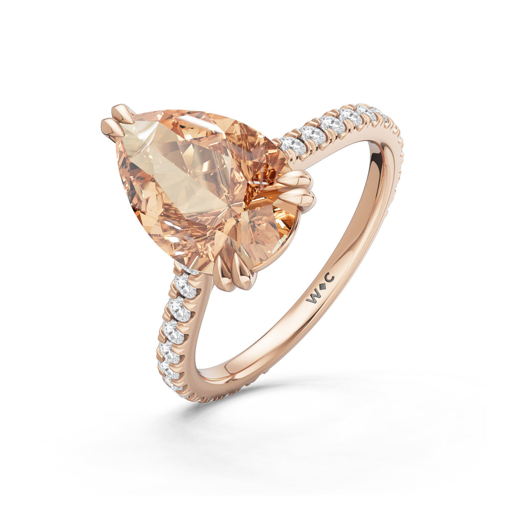 The Arden Ring with 12X8 MM Cut Diamond in 14KT Rose Gold view 3
