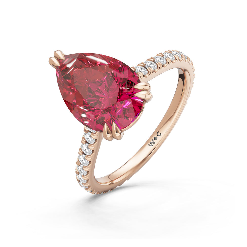 The Arden Ring with 12X8 MM Cut Diamond in 14KT Rose Gold view 3
