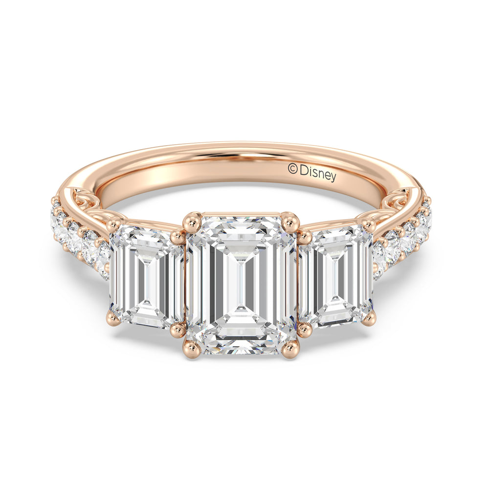 Enchanted Star Lab Grown Diamond 14K Gold Cinderella Three Stone Engagement Ring with  Cut Diamond in 14KT  view 26
