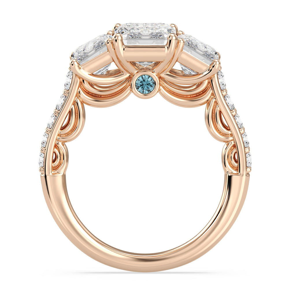 Enchanted Star Lab Grown Diamond 14K Gold Cinderella Three Stone Engagement Ring with  Cut Diamond in 14KT  view 27
