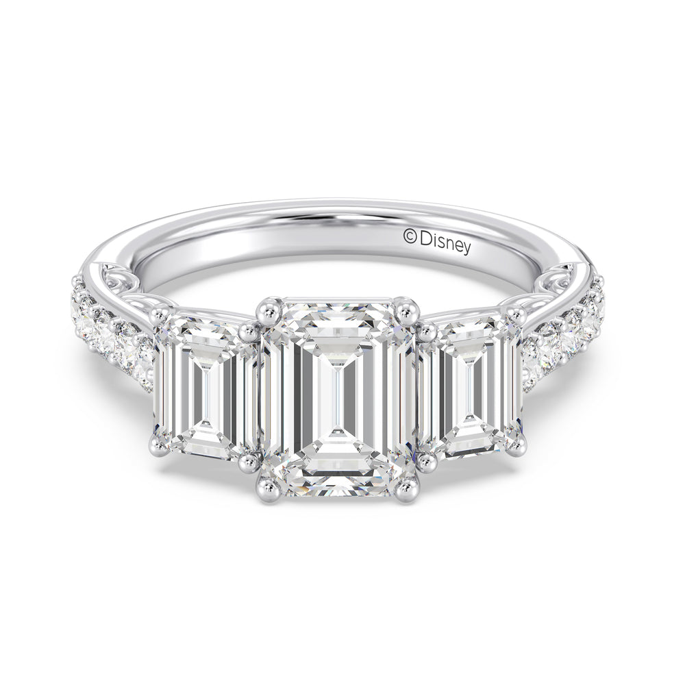 Enchanted Star Lab Grown Diamond 14K Gold Cinderella Three Stone Engagement Ring with  Cut Diamond in 14KT  view 20
