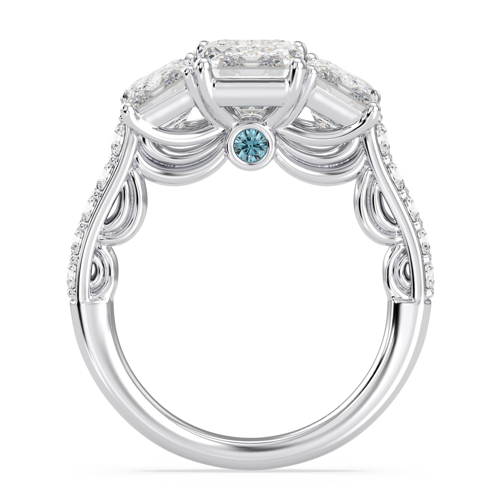Enchanted Star Lab Grown Diamond 14K Gold Cinderella Three Stone Engagement Ring with  Cut Diamond in 14KT  view 21
