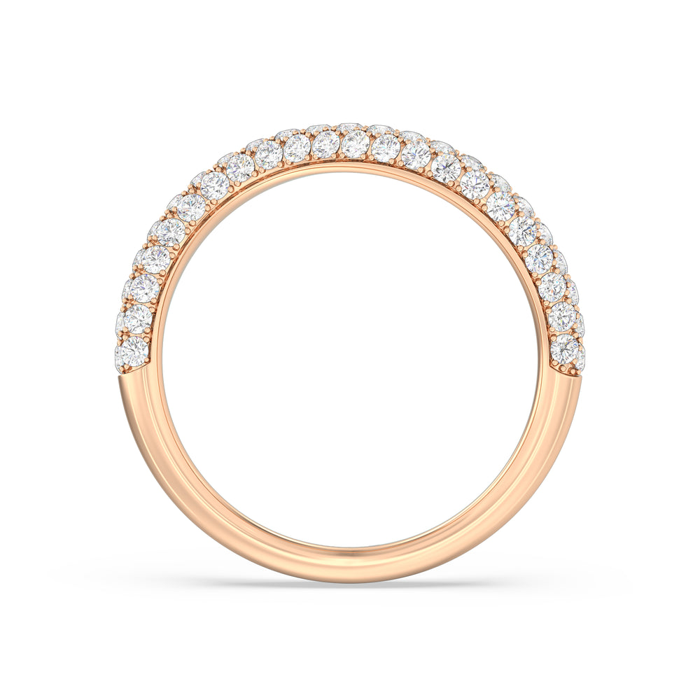 Elegance Curve Ring with 14KT Rose Gold Cut Diamond in 14KT Rose Gold view 2
