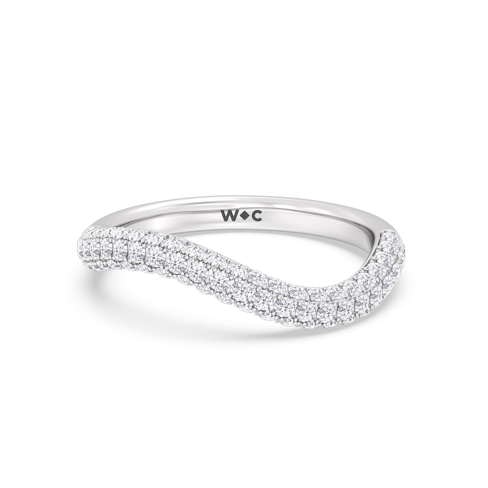 Elegance Curve Ring with 14KT White Gold Cut Diamond in 14KT White Gold view 1
