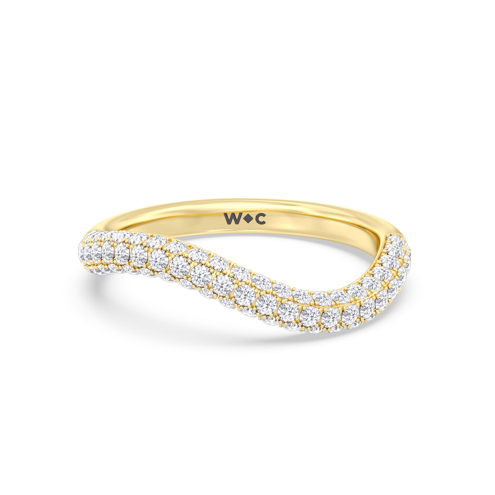 Elegance Curve Ring with 14KT Yellow Gold Cut Diamond in 14KT Yellow Gold view 1
