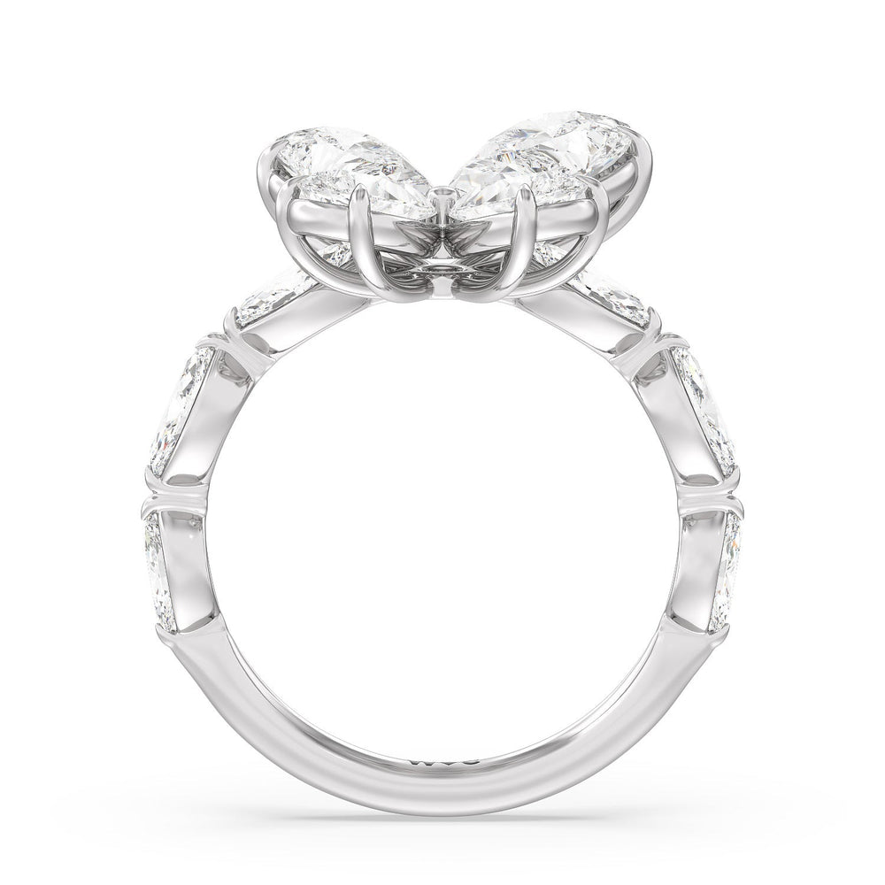 Clover Ring with Platinum / Lab / 3 5/8 Cut Diamond in 14KT Platinum / Lab / 3 5/8 view 2
