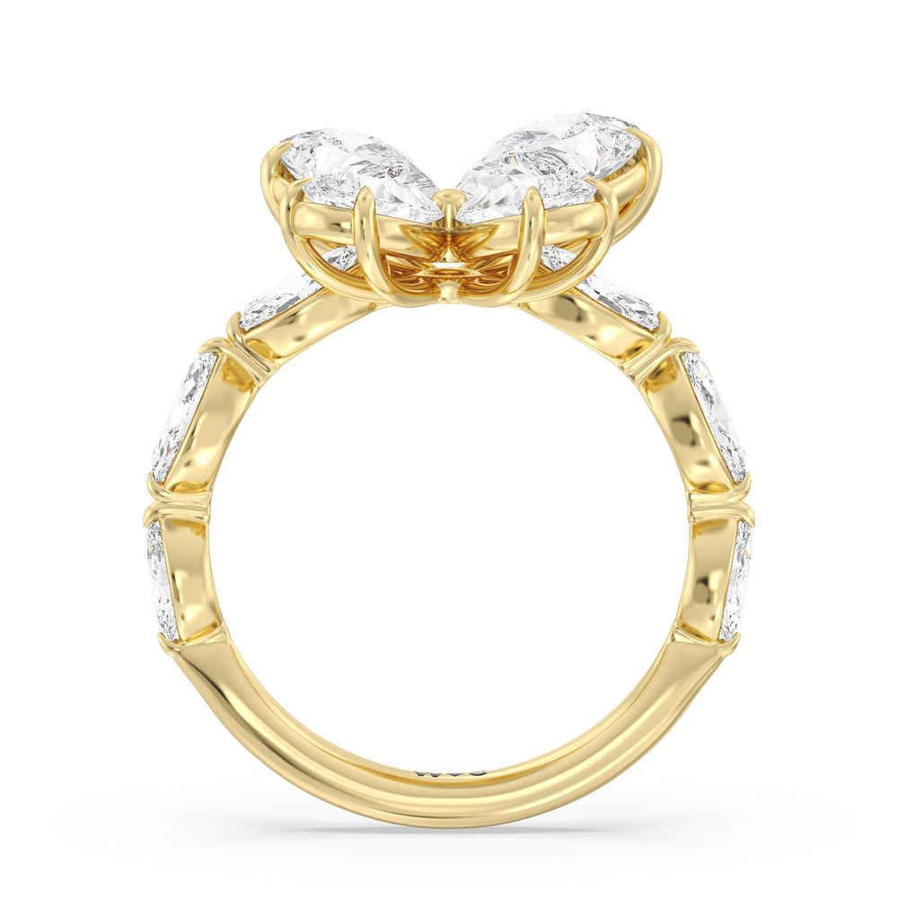 Clover Ring with 18KT Yellow Gold / Lab / 3 5/8 Cut Diamond in 14KT Yellow Gold / Lab / 3 5/8 view 2
