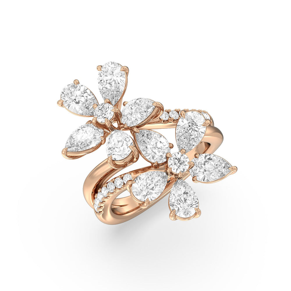 Daisy Duet Ring with 18KT Rose Gold / Lab / 5 3/8 Cut Diamond in 14KT Rose Gold / Lab / 5 3/8 view 2
