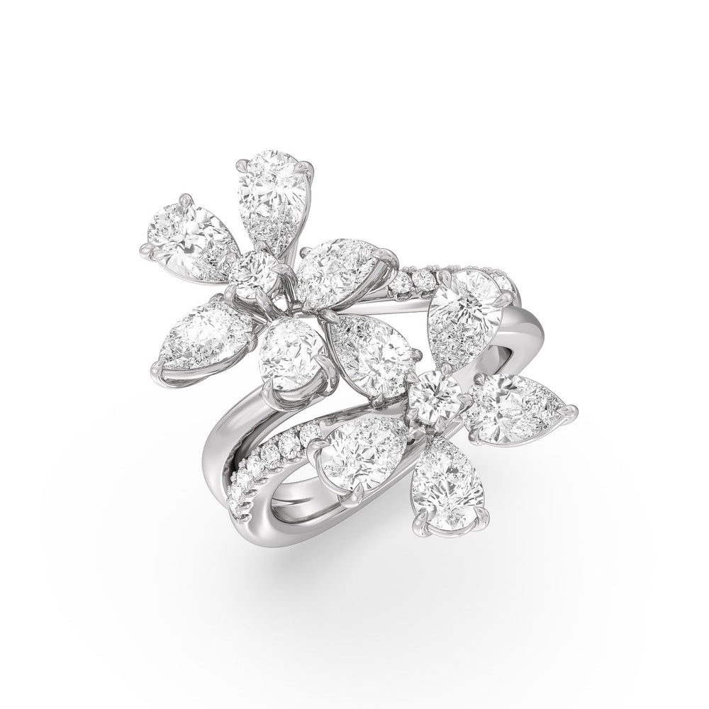 Daisy Duet Ring with Platinum / Lab / 5 3/8 Cut Diamond in 14KT Platinum / Lab / 5 3/8 view 2
