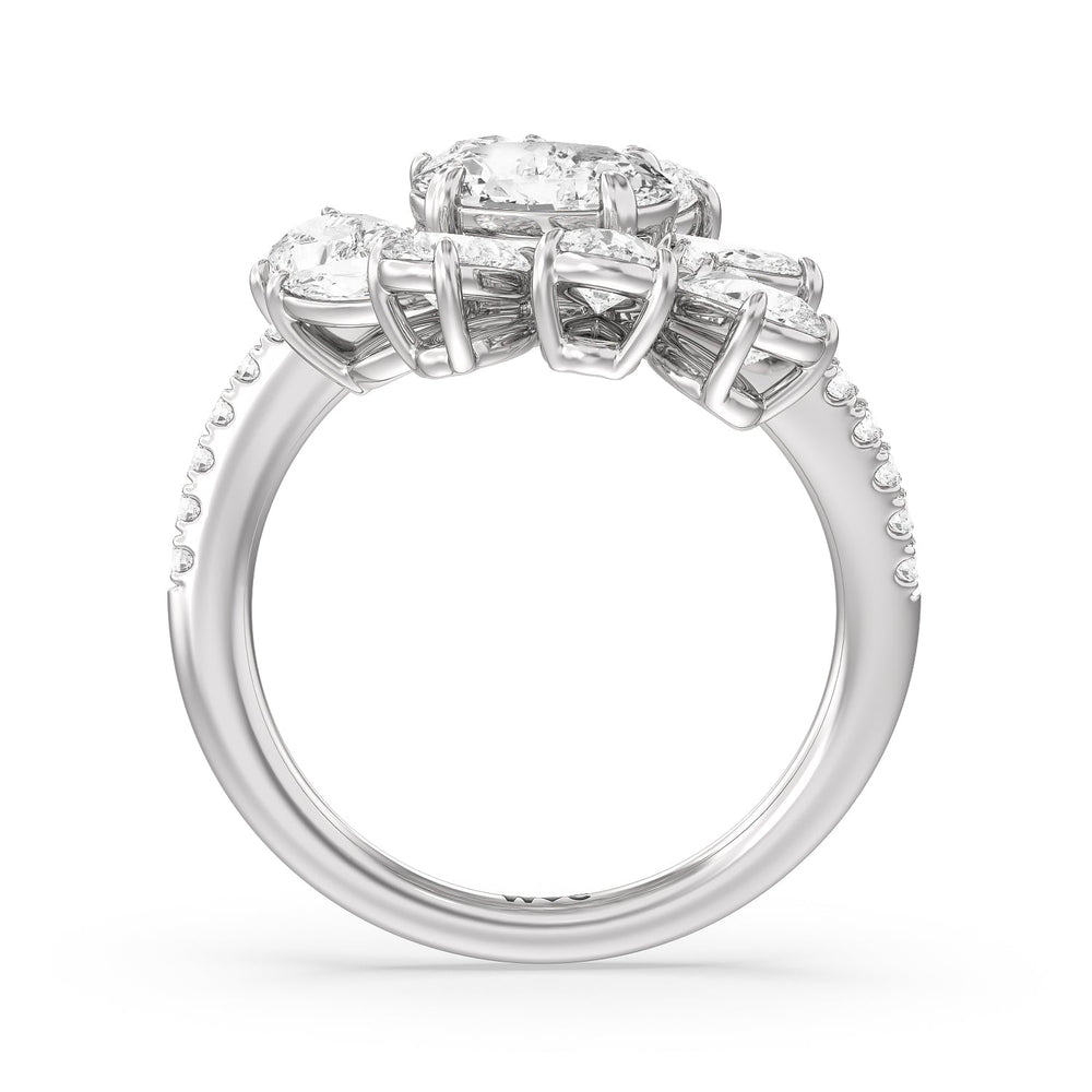 Gardenia Ring with Platinum / Lab / 3 1/3 Cut Diamond in 14KT Platinum / Lab / 3 1/3 view 2
