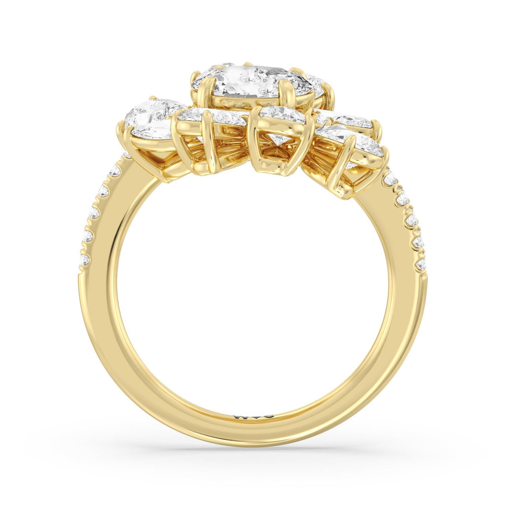 Gardenia Ring with 18KT Yellow Gold / Lab / 3 1/3 Cut Diamond in 14KT Yellow Gold / Lab / 3 1/3 view 2

