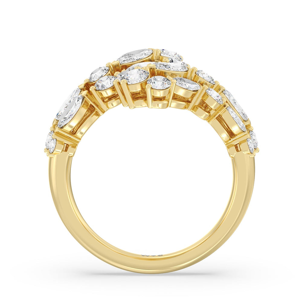 Marquise and Round Bypass Fashion Ring with 14KT Yellow Gold / Lab / 3  1/10 Cut Diamond in 14KT Yellow Gold / Lab / 3  1/10 view 2
