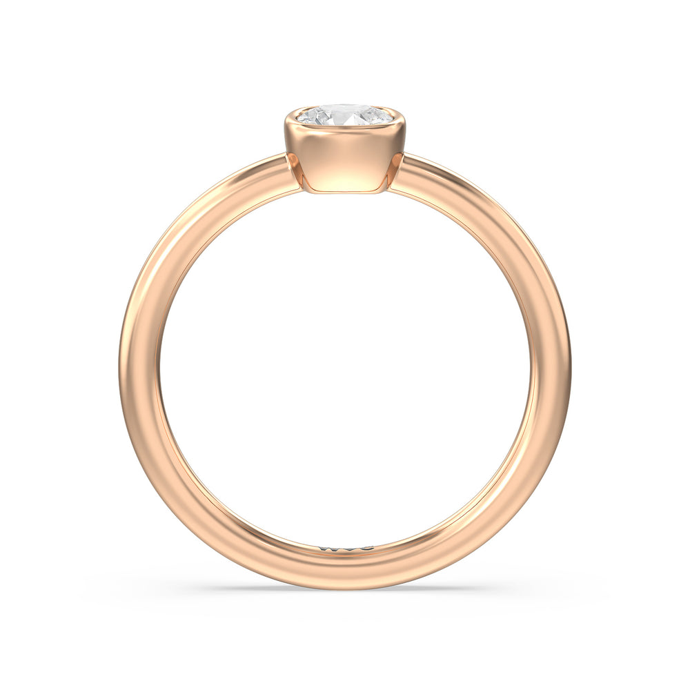 Cushion Bezel Stackable Ring with 14KT Rose Gold / Lab / 1/2 Cut Diamond in 14KT Rose Gold / Lab / 1/2 view 2
