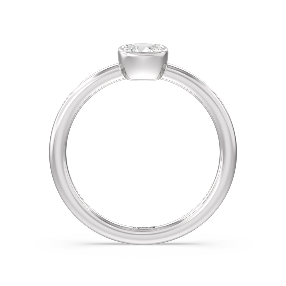 Cushion Bezel Stackable Ring with 14KT White Gold / Lab / 1/2 Cut Diamond in 14KT White Gold / Lab / 1/2 view 2
