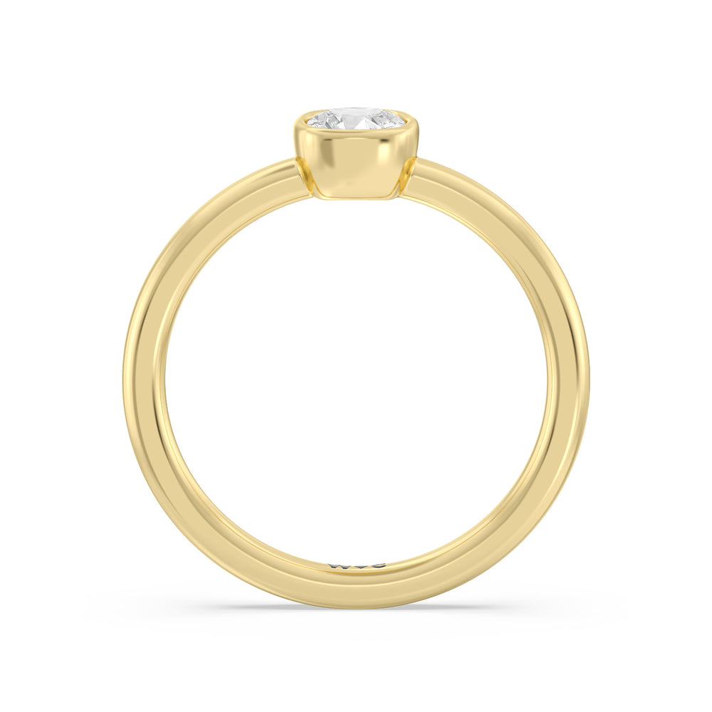 Cushion Bezel Stackable Ring with 14KT Yellow Gold / Lab / 1/2 Cut Diamond in 14KT Yellow Gold / Lab / 1/2 view 2
