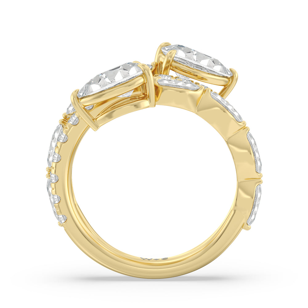 Toi Et Moi Three Row Fashion Ring with 14KT Yellow Gold / Lab / 3 1/2 Cut Diamond in 14KT Yellow Gold / Lab / 3 1/2 view 2
