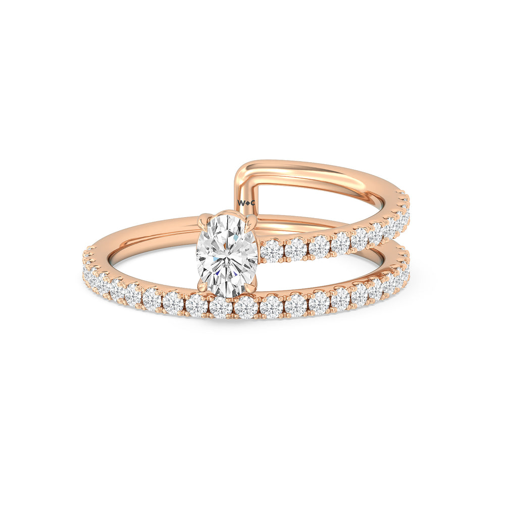 One and A Moiety Diamond Fashion Ring with  Cut Diamond in 14KT  view 7
