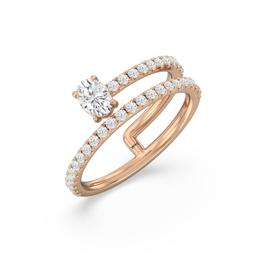 One and A Moiety Diamond Fashion Ring with  Cut Diamond in 14KT  view 9

