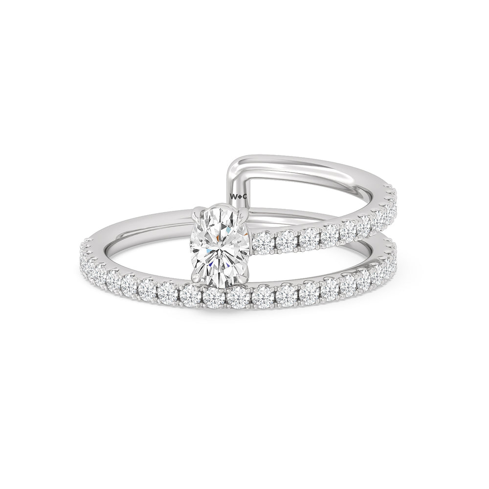 One and A Moiety Diamond Fashion Ring with  Cut Diamond in 14KT  view 1
