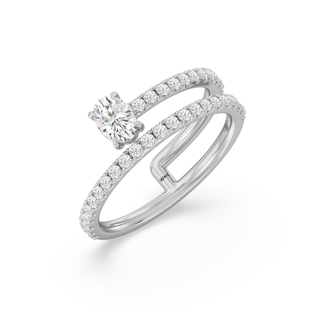 One and A Moiety Diamond Fashion Ring with  Cut Diamond in 14KT  view 3
