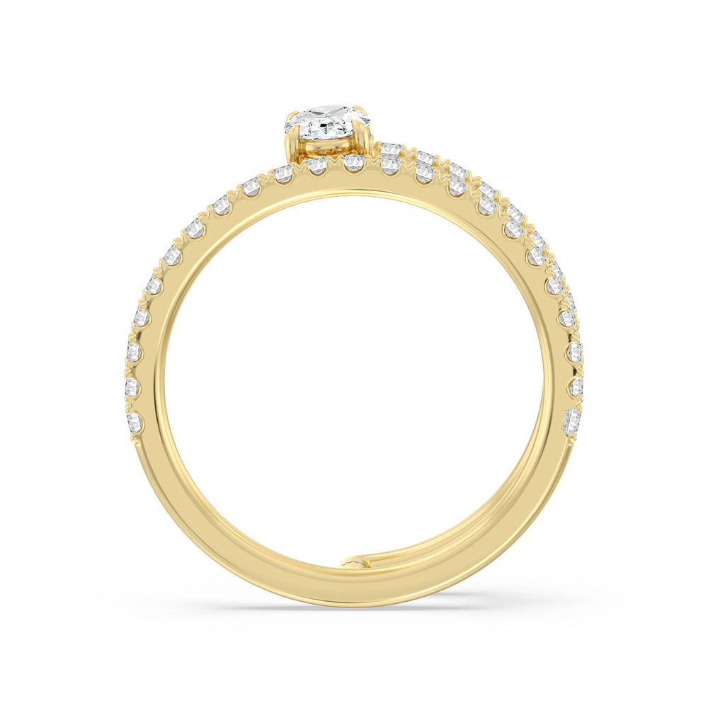 One and A Moiety Diamond Fashion Ring with  Cut Diamond in 14KT  view 5

