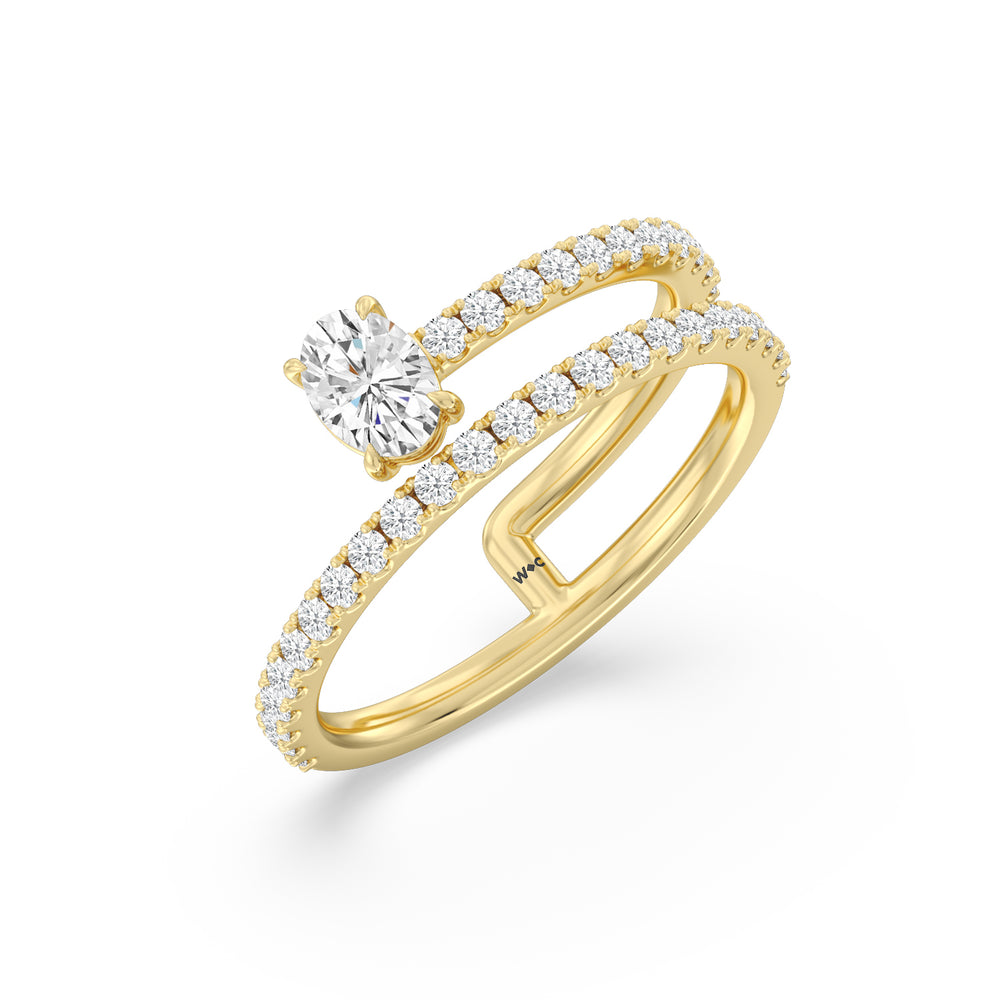 One and A Moiety Diamond Fashion Ring with  Cut Diamond in 14KT  view 6
