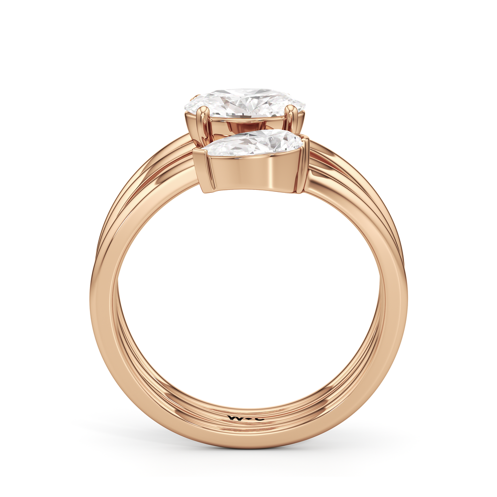 testing with Lab Cut Diamond in 14KT Rose Gold view 2
