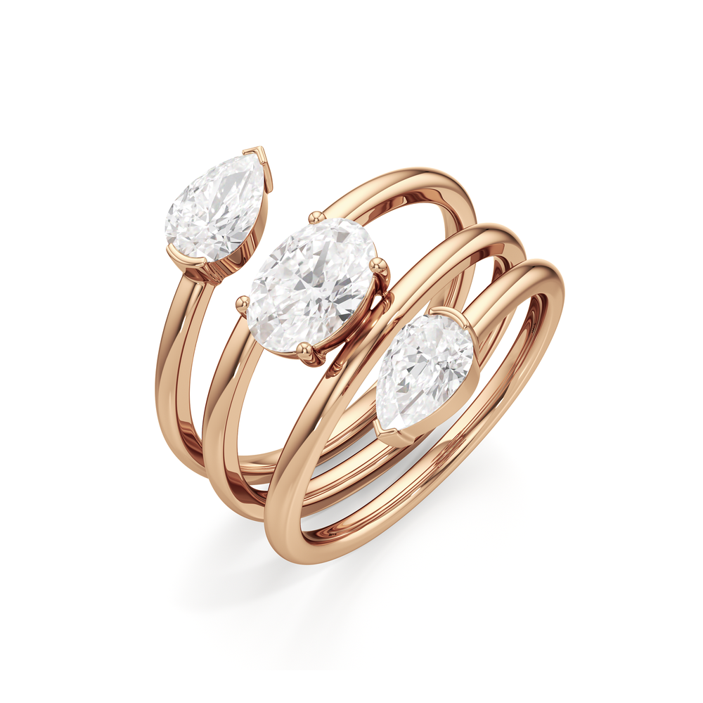 testing with Lab Cut Diamond in 14KT Rose Gold view 3
