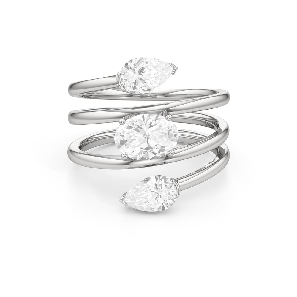 testing with Lab Cut Diamond in 14KT White Gold view 1
