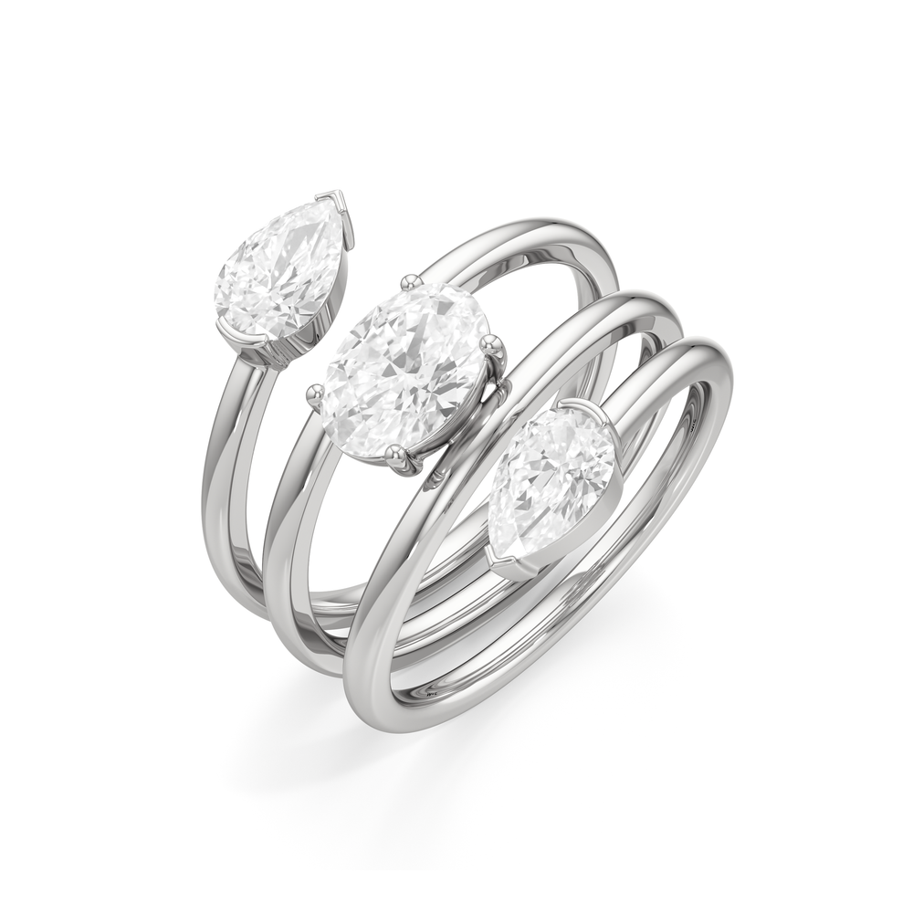 testing with Lab Cut Diamond in 14KT White Gold view 3
