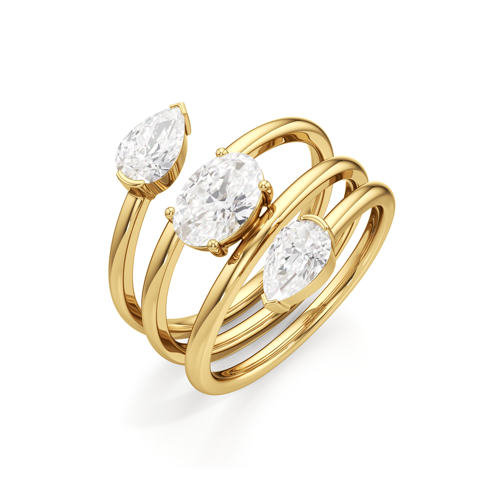 testing with Lab Cut Diamond in 14KT Yellow Gold view 3
