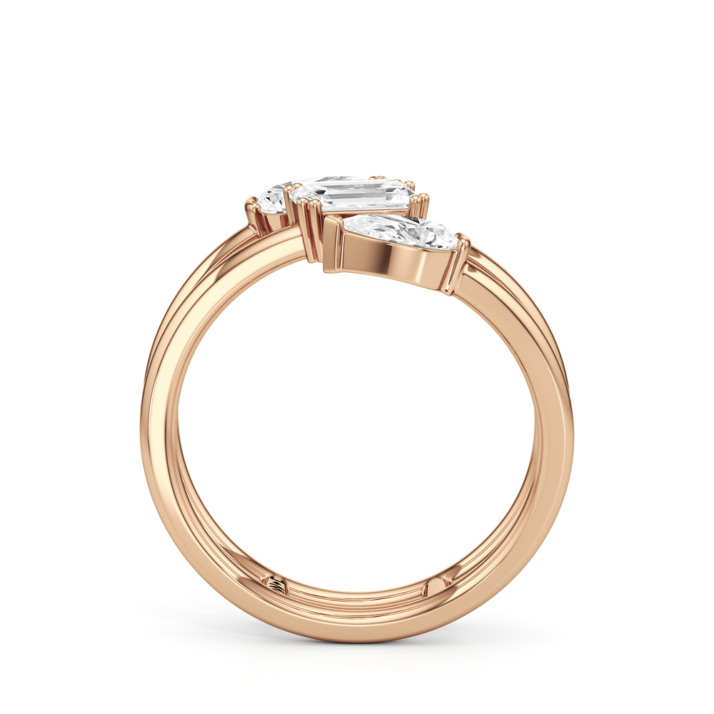 The Wren Ring with 18KT Rose Gold / Lab / 2 7/8 Cut Diamond in 14KT Rose Gold / Lab / 2 7/8 view 2
