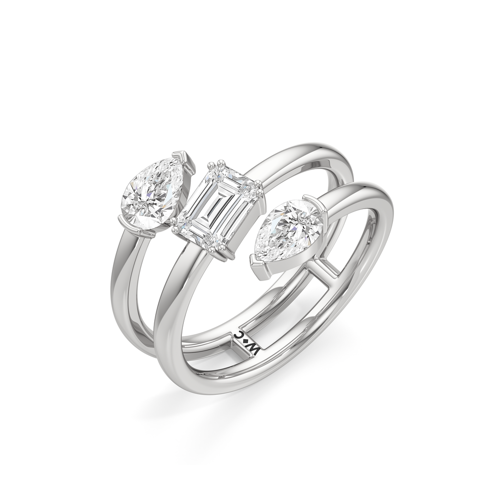 The Wren Ring with Platinum / Lab / 2 7/8 Cut Diamond in 14KT Platinum / Lab / 2 7/8 view 3
