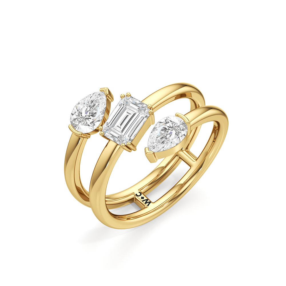 The Wren Ring with 18KT Yellow Gold / Lab / 2 7/8 Cut Diamond in 14KT Yellow Gold / Lab / 2 7/8 view 3
