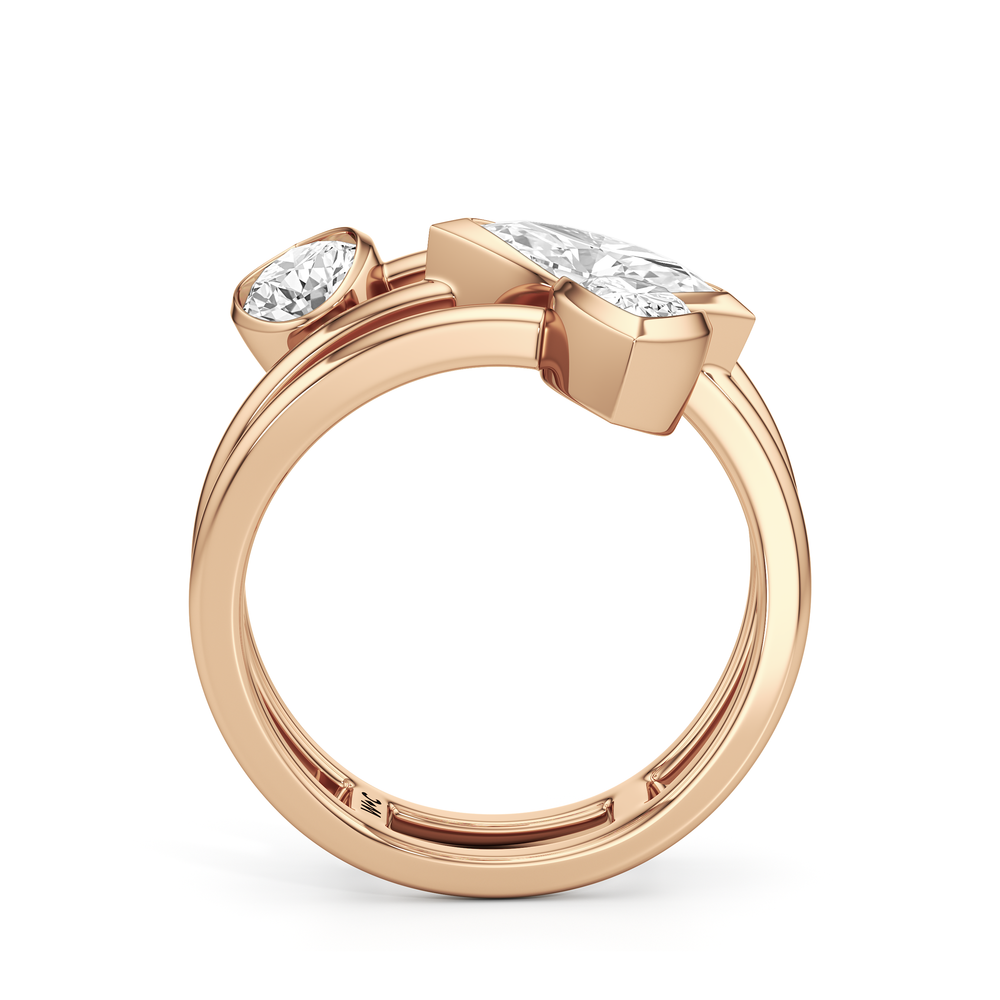 The Aria Ring with 14KT Rose Gold / Lab / 2 Cut Diamond in 14KT Rose Gold / Lab / 2 view 2
