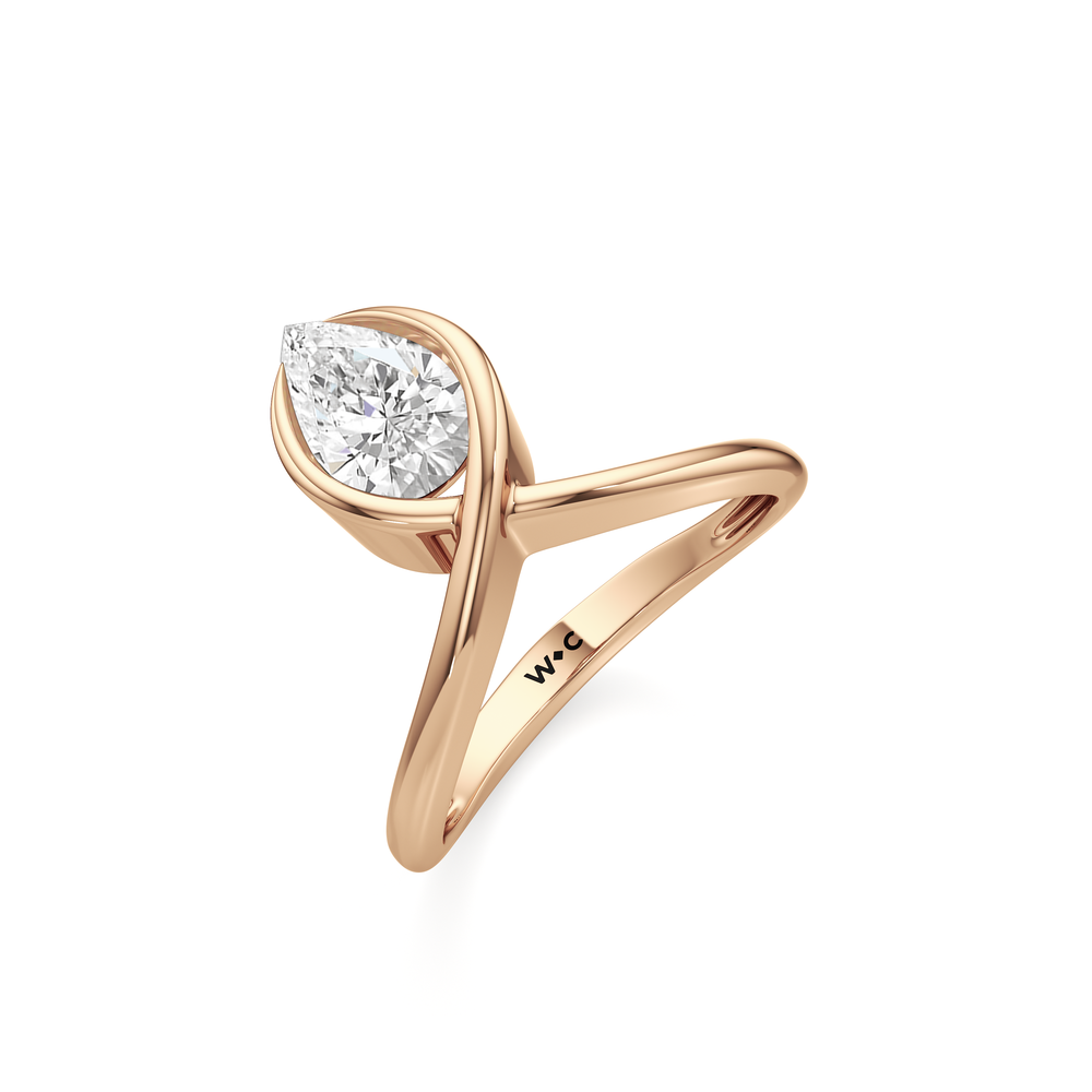 The Blythe Ring with 18KT Rose Gold / Lab / 1 3/8 Cut Diamond in 14KT Rose Gold / Lab / 1 3/8 view 3
